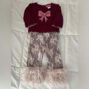 Purrfect girls’ size 24 months two-piece outfit